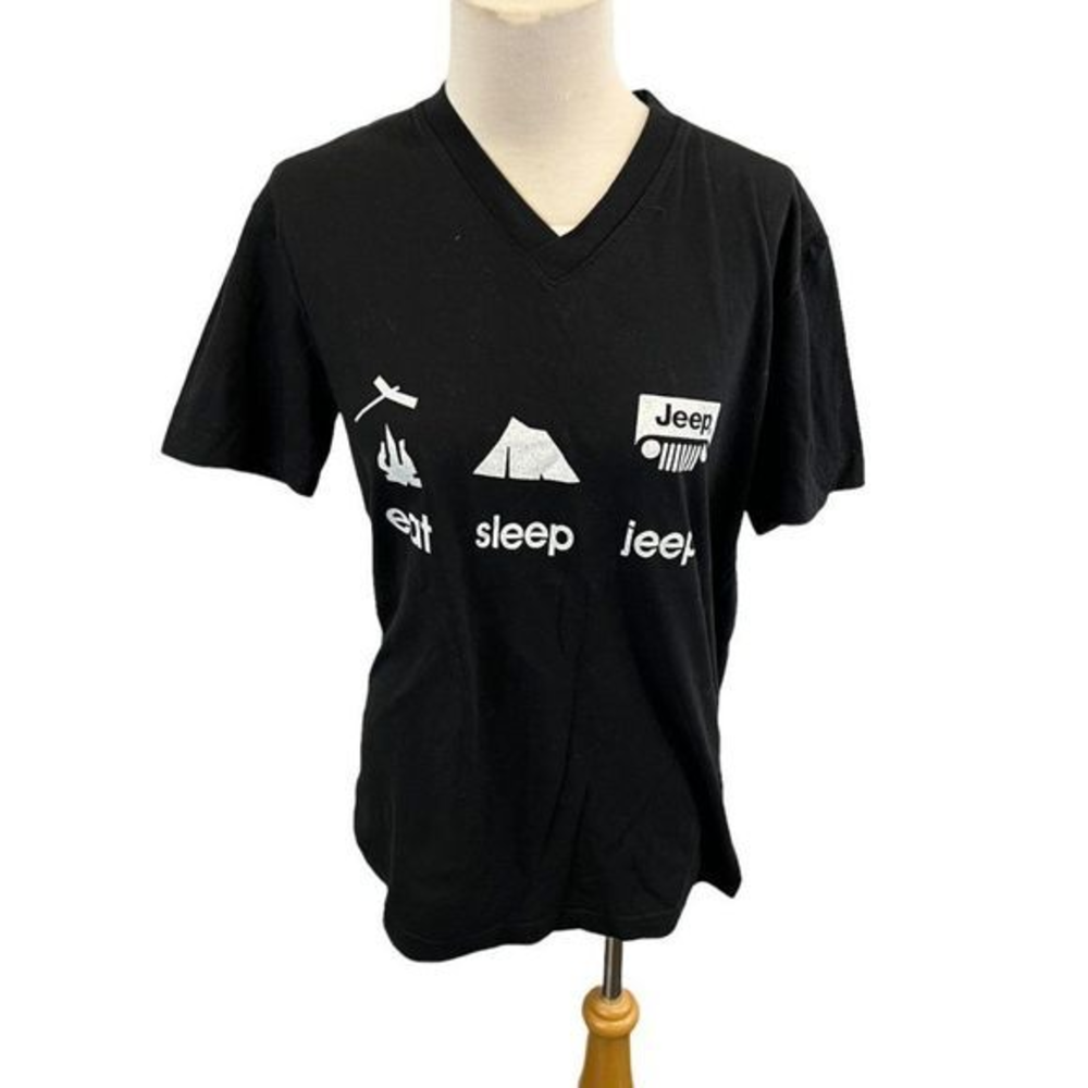 🌿4/$35🌿 JEEP Black Eat Sleep Jeep V‎ Neck Tee (S)